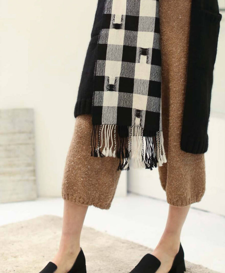 Halstuch von Kordal in Schwarz/Weiss - Secondhand