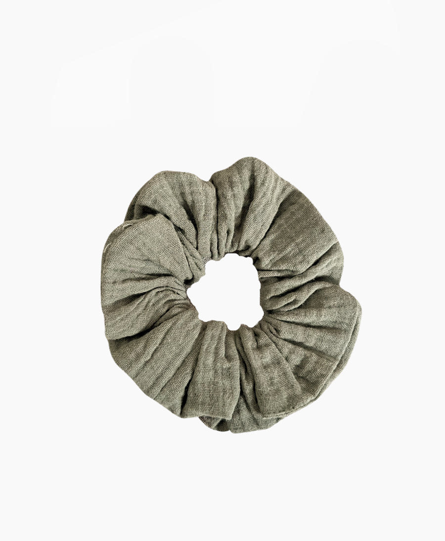 Scrunchie OLIV aus Bio-Baumwolle / Musselin