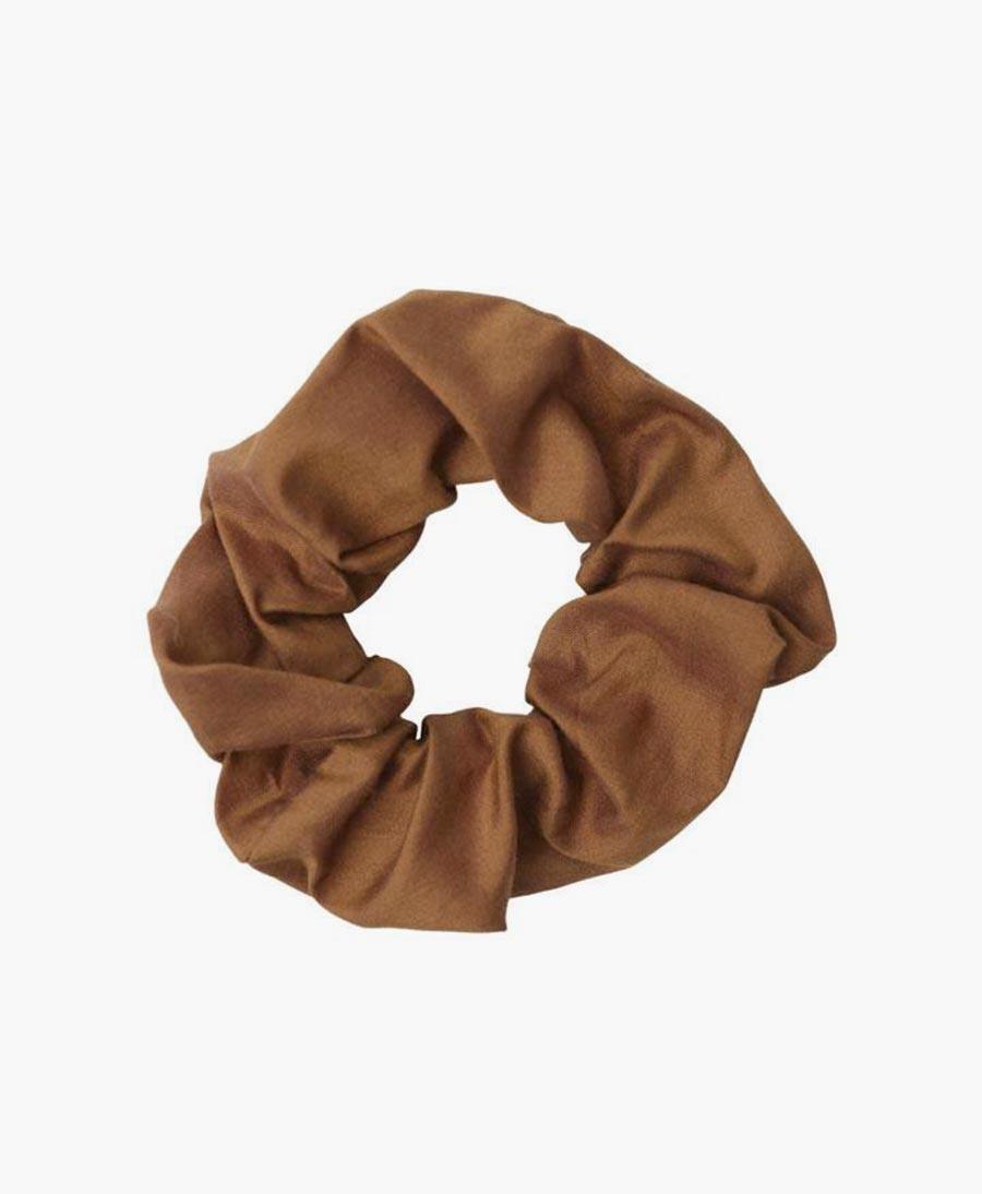 Medina Scrunchie SIMPLE aus Seide  - Cognac