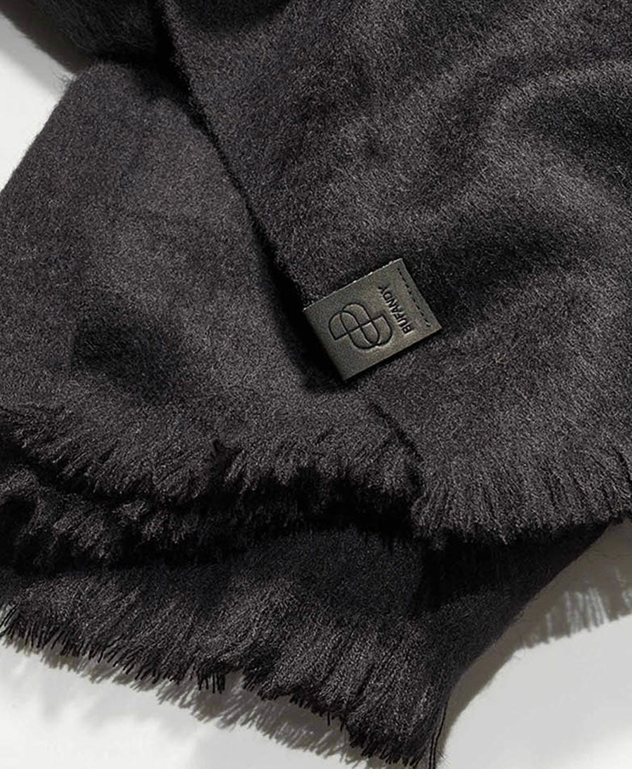 Halstuch Alpaka Schal - Solid Schwarz