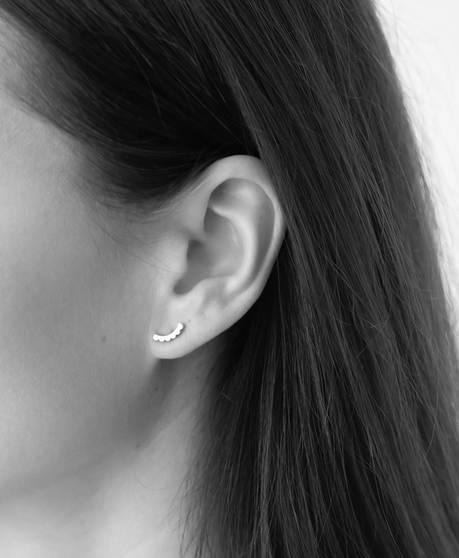 INGRANAGGI Smile - Ohrstecker mit Weissgold vergoldet