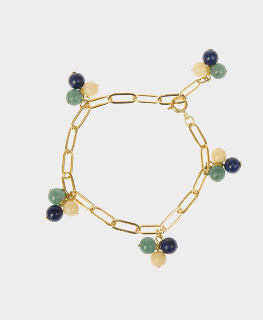 Vergoldetes Armband "Wildberry" Grün