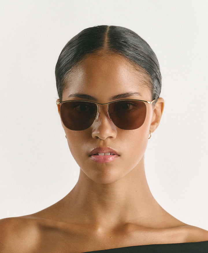 Sonnenbrille "Belmondo" - Gold Braun