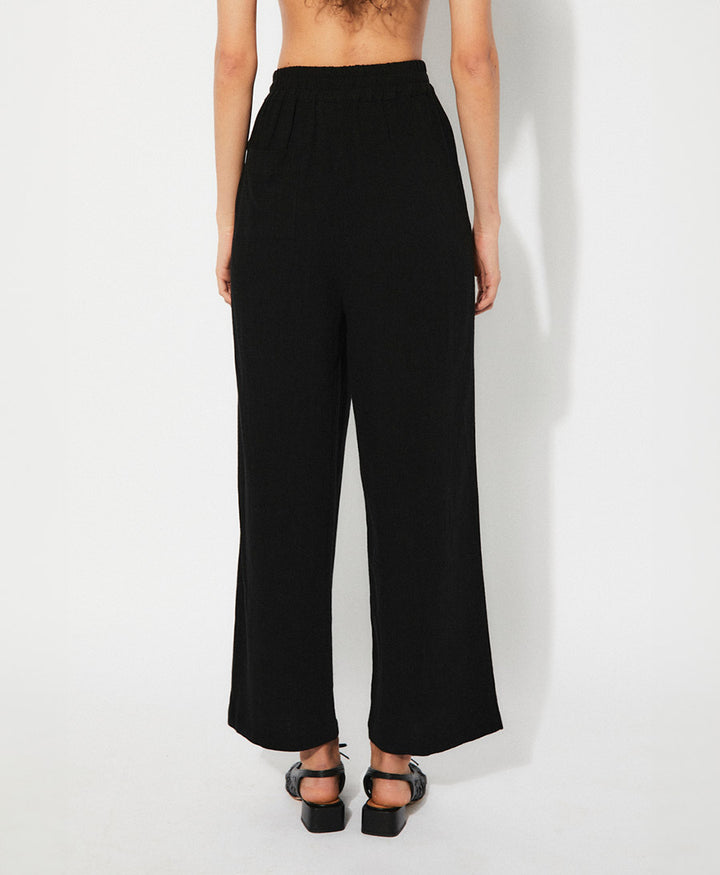 Weite Stoffhose TABITA - Schwarz