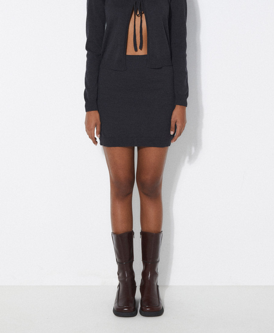 Strickjupe BEA - Dunkelgrau meliert