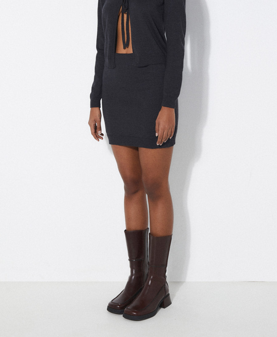 Strickjupe BEA - Dunkelgrau meliert