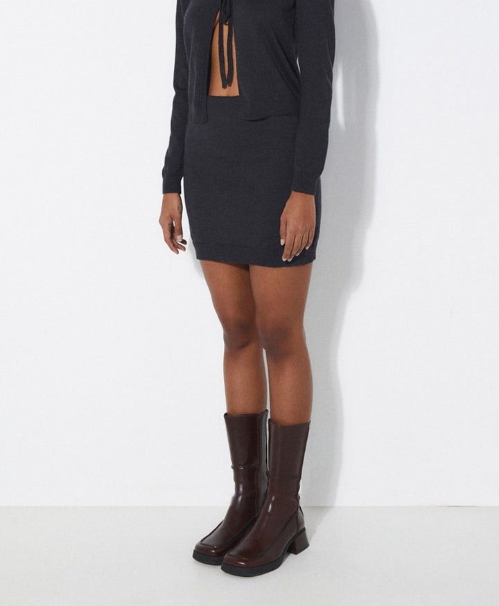 Strickjupe BEA - Dunkelgrau meliert