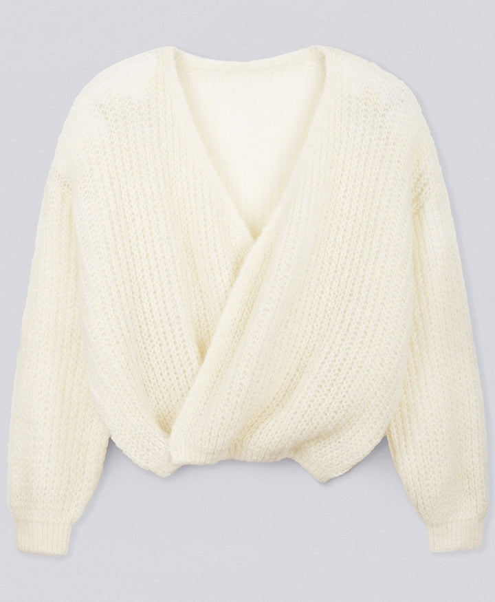Leichter Strick-Wickelcardigan VEGA - Ivory