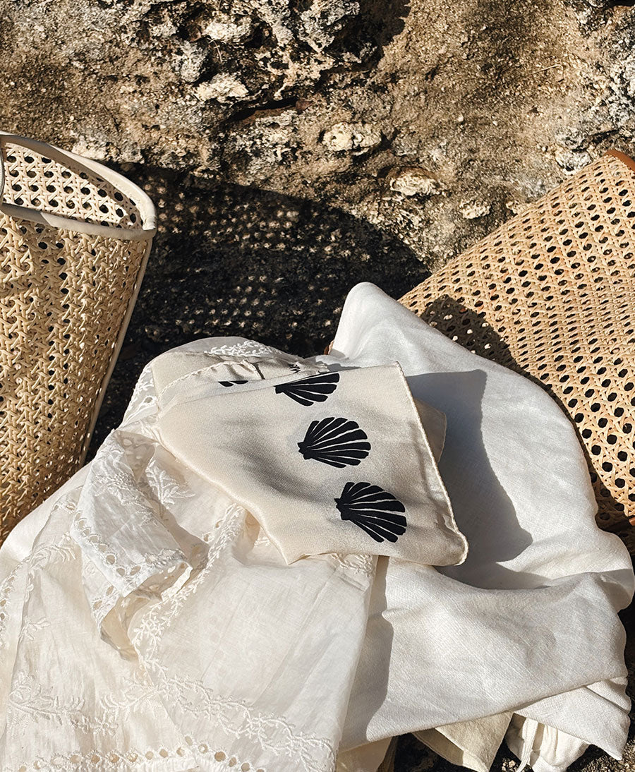 Seiden-Foulard "Concha Scarf" - Noir