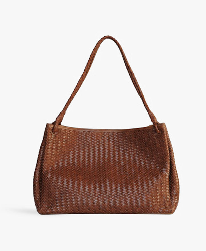 Gewebte Ledertasche "LUX" - Sienna
