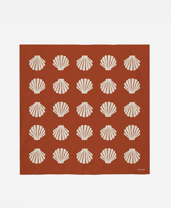Grosses Seiden-Foulard "Marea Scarf" - Terracotta