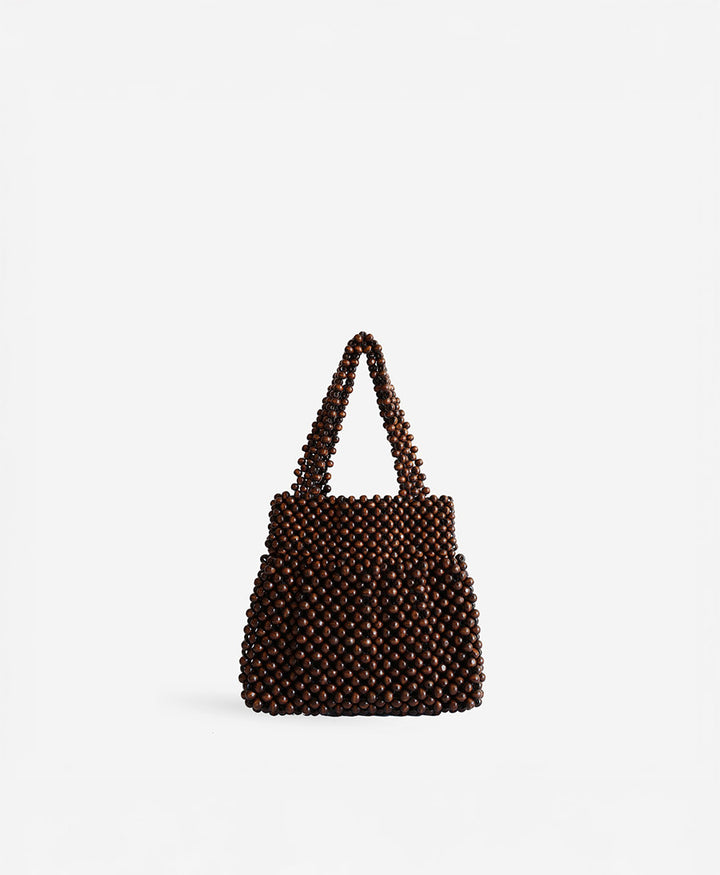 Perlenbesetzte Tasche "Maris Bag" - Braun