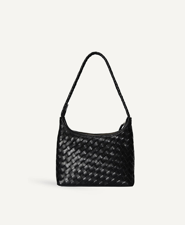 Gewebte Ledertasche "MARNI SMALL" - Schwarz