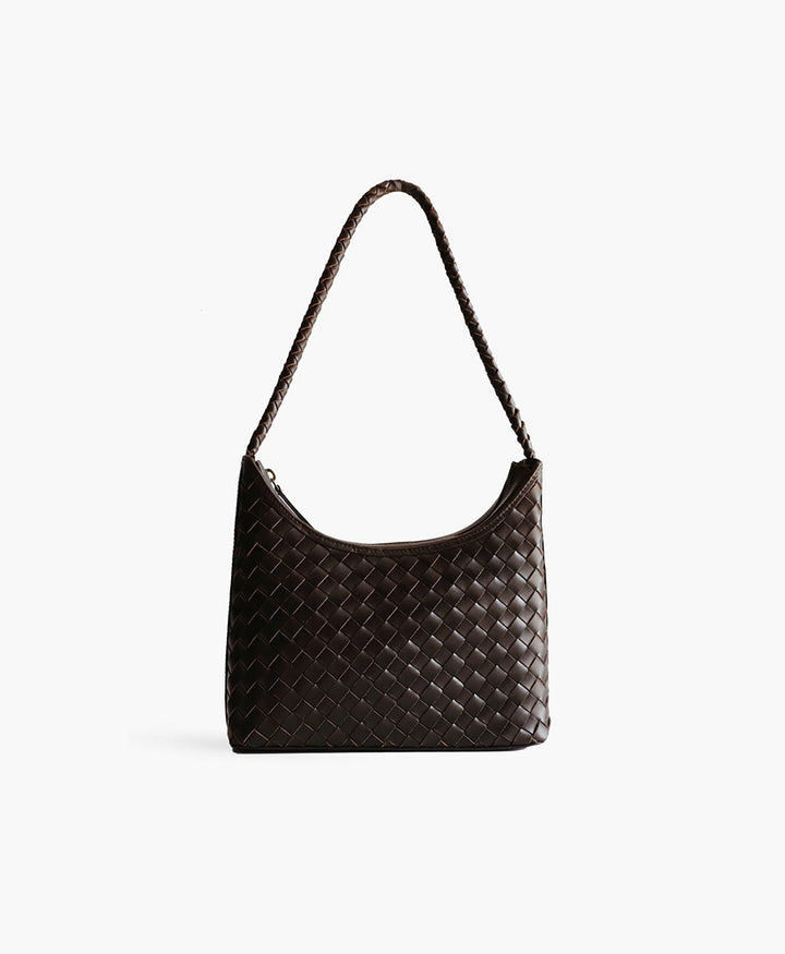 Gewebte Ledertasche "MARNI SMALL" - Espresso