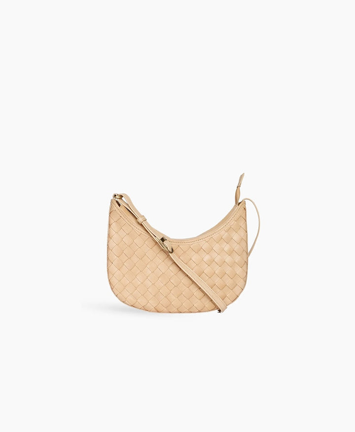 Gewebte Umhängetasche "Mini Sling" - Carré Weave Caramel
