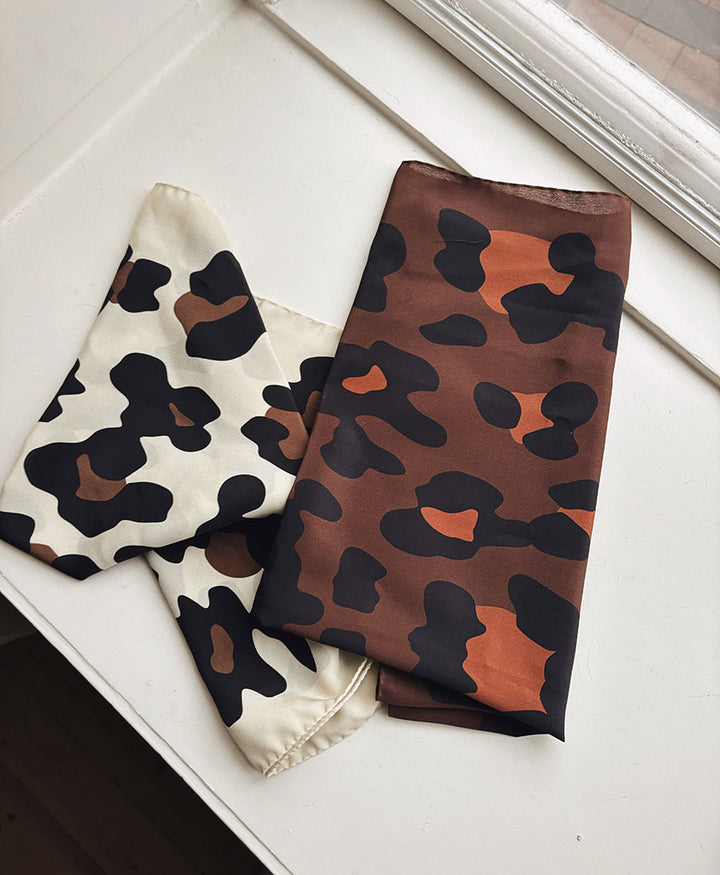 Seiden-Foulard "Sahara Scarf" - Espresso
