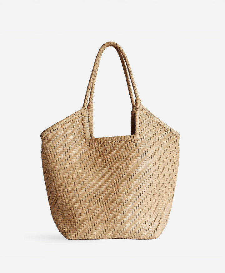 Gewebte Ledertasche "Selene" - Caramel