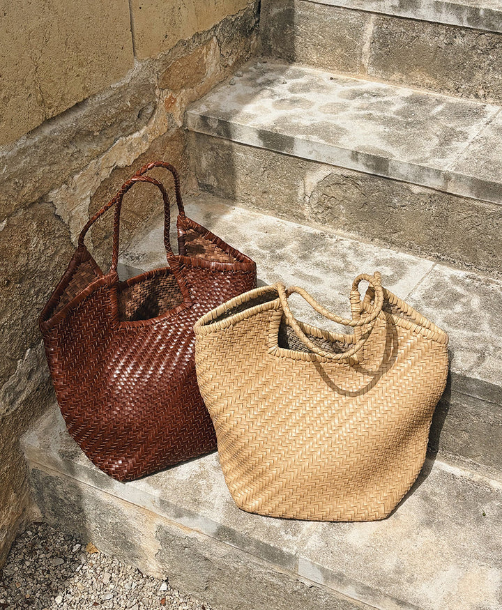 Gewebte Ledertasche "Selene" - Sienna