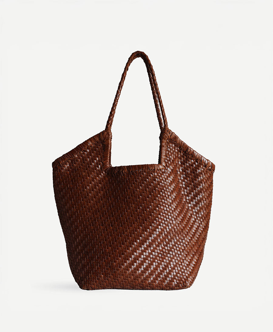 Gewebte Ledertasche "Selene" - Sienna