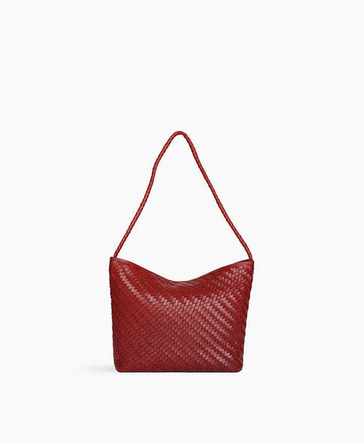 Gewebte Ledertasche "SERENA" - Rouge