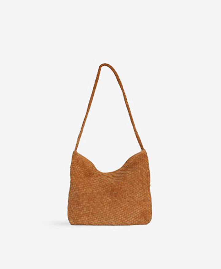 Gewebte Ledertasche "SERENA" Suede - Copper