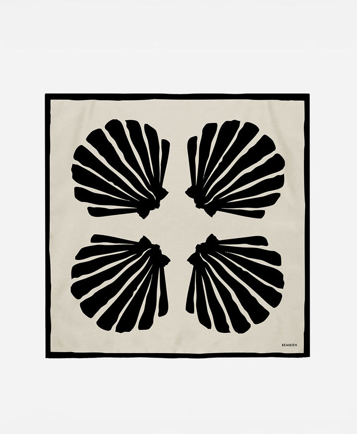 Grosses Seiden-Foulard "Sirena Scarf" - Noir