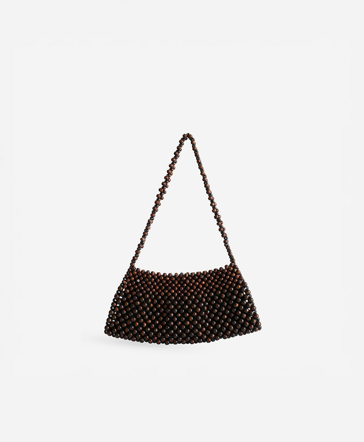 Perlenbesetzte Tasche "Terra Bag" - Braun