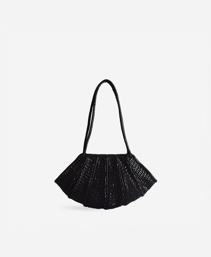 Gewebte Ledertasche "Venera" - Schwarz