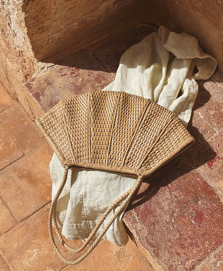 Gewebte Ledertasche "Venera" - Caramel