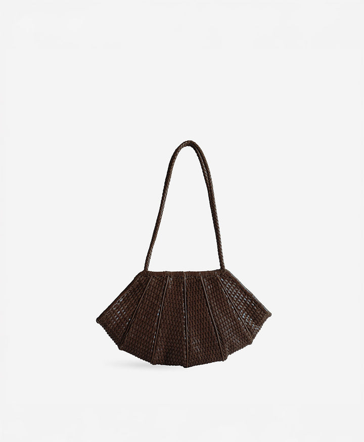 Gewebte Ledertasche "Venera" - Espresso