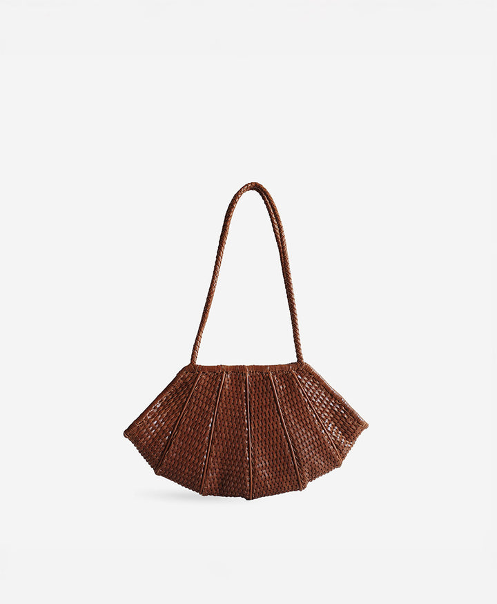 Gewebte Ledertasche "Venera" - Sienna