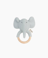 Babyrassel mit Holzring Baby Bello  in Elvy der Elefant
