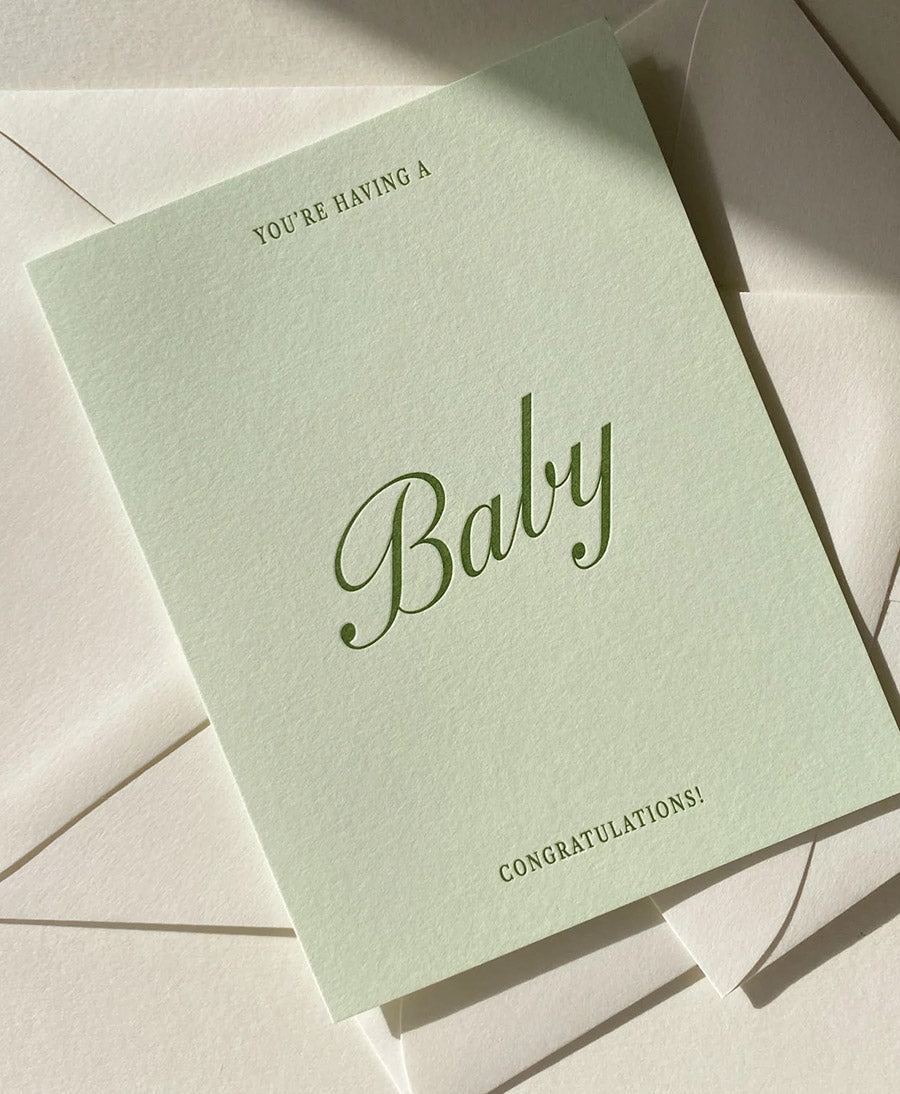 Geprägte Karte mit Couvert "BABY" - Mint