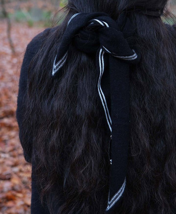 Kleiner Gestrickter Schal / Foulard aus Kaschmir - Schwarz / Weiss - Oats & Rice - clomes