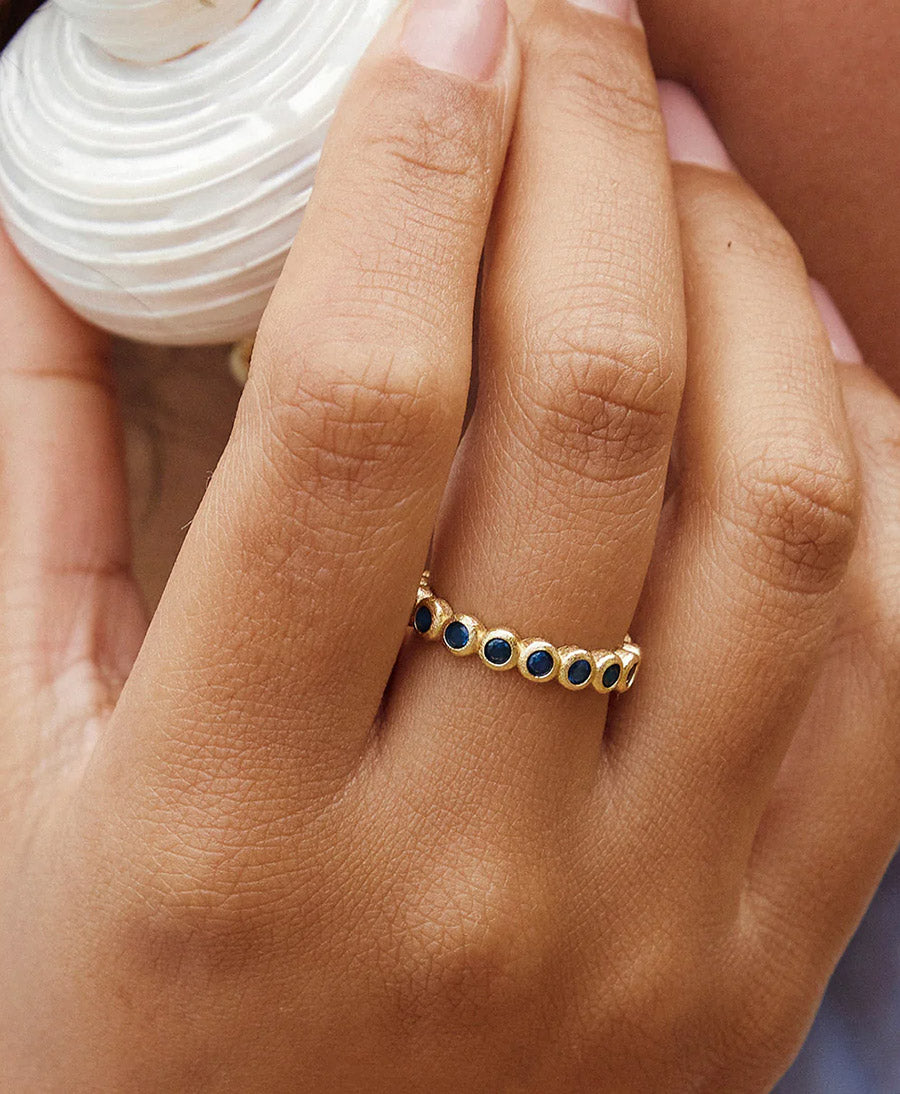 Amélia Fingerring vergoldet - Blau