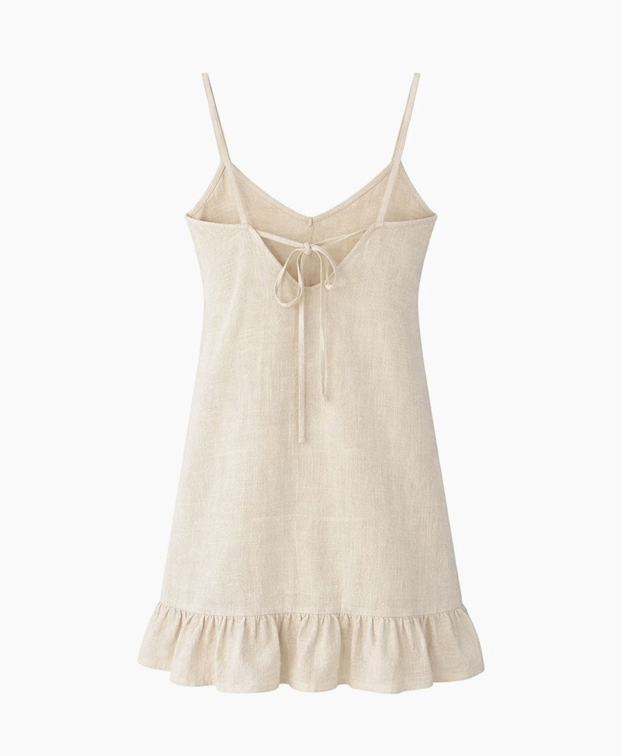 Kurzes Kleid Mini Dress aus Bio-Baumwolle - Ecru