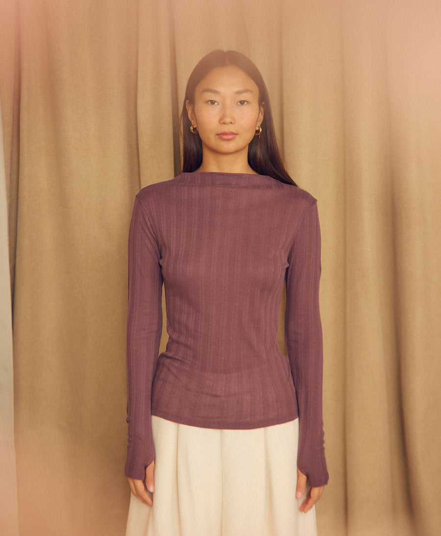 Rib Top / Oberteil - Cocoa