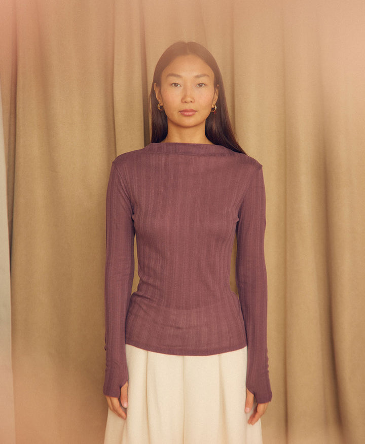 Rib Top / Oberteil - Cocoa