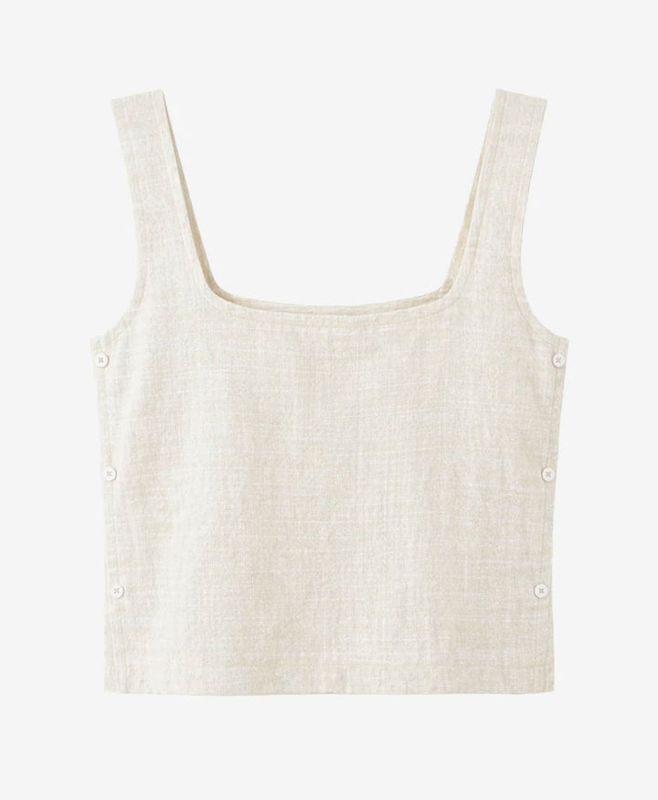 Cropped Top aus Bio-Baumwolle  - Ecru