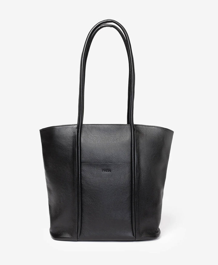 Tasche mit Reissverschluss Zip Cord Tote aus Leder - Schwarz