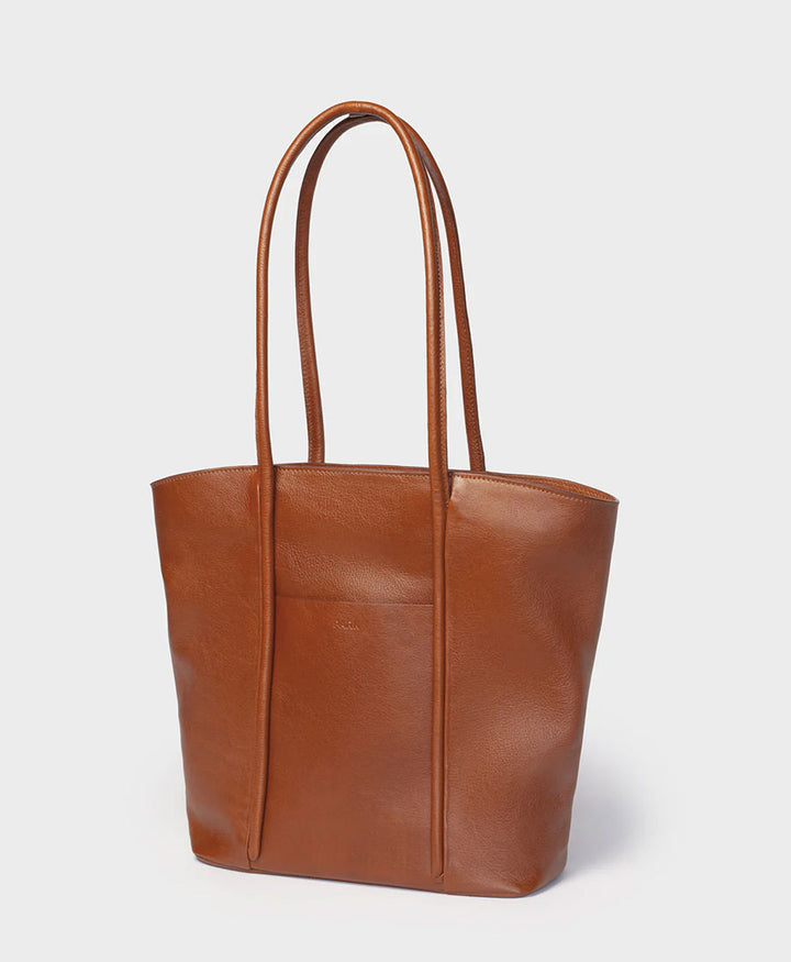 Tasche mit Reissverschluss Zip Cord Tote aus Leder - Braun
