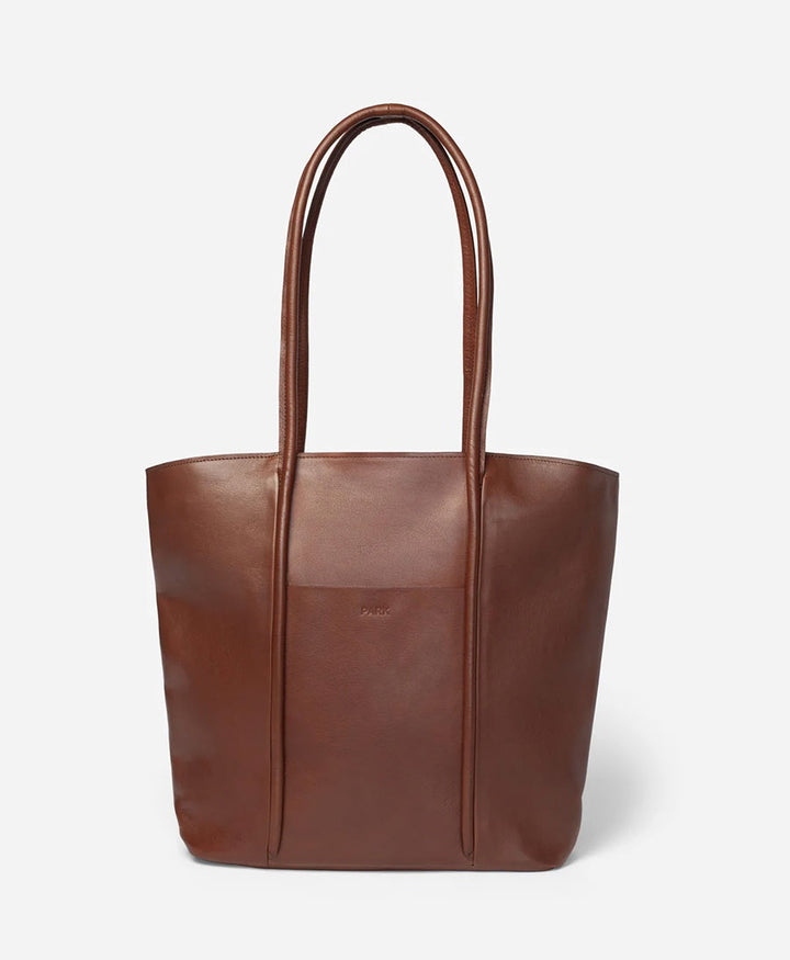 Tasche mit Reissverschluss Zip Cord Tote aus Leder - Dunkelbraun