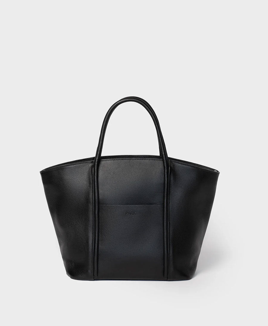 Umhängetasche mit Reissverschluss Zip Cord Tote aus Leder - Schwarz