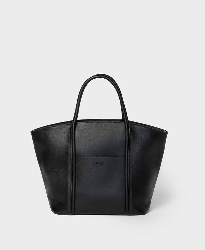 Umhängetasche mit Reissverschluss Zip Cord Tote aus Leder - Schwarz