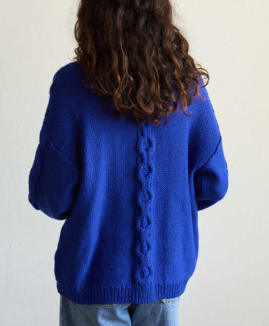 Blaues Strickcardigan Rocco - Electric Blue