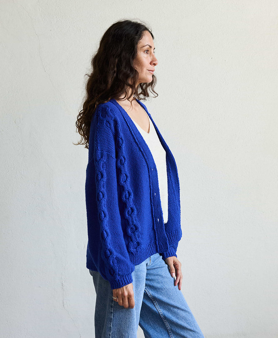 Blaues Strickcardigan Rocco - Electric Blue