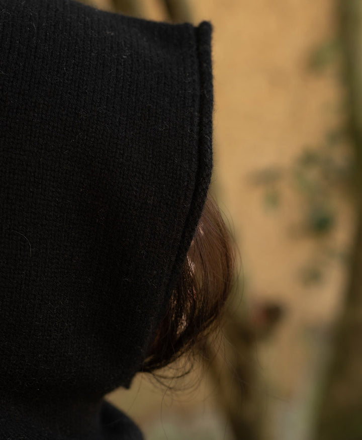 Kapuzenschal / Balaclava aus Kaschmir - Schwarz