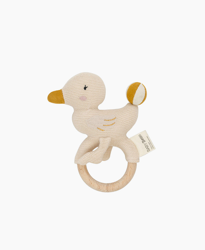 Babyrassel mit Holzring - Dacy die Ente