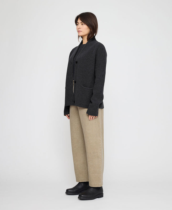Strickcardigan Pocket Ribbed Cardigan - Anthrazit