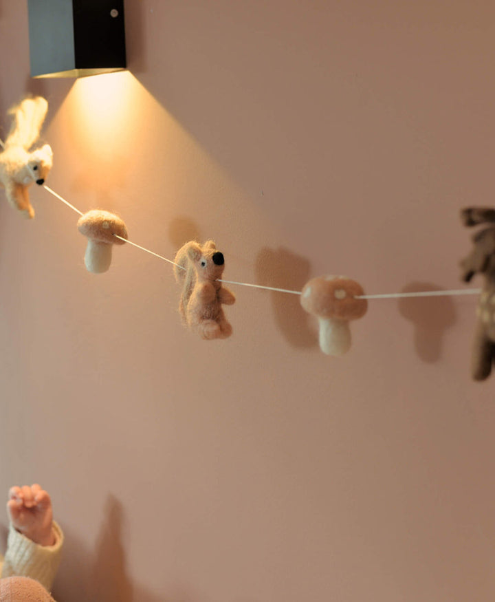 Girlande aus Filz - Wald